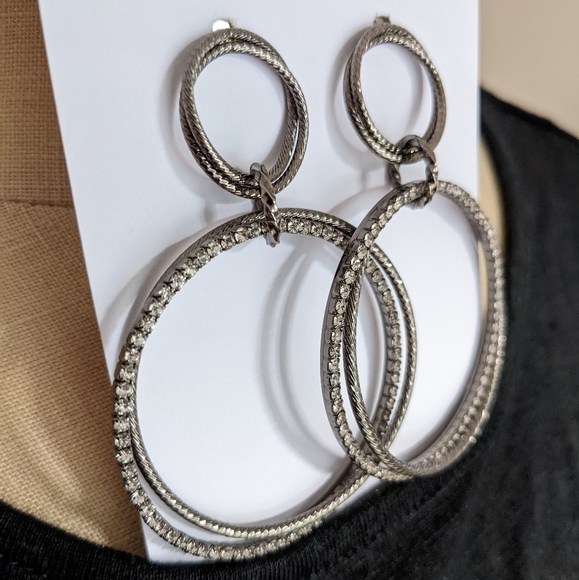 Lia Sophia "Stand Out" earrings hematite & crystals